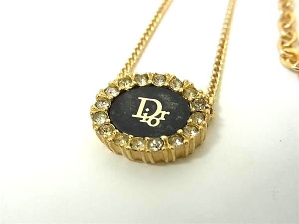 クリスチャンディオール ネックレス ロゴ メタル - ラインストーン ゴールド ブラック ジュエリー ペンダント ブランド 小物 ラグジュアリー 誕生日プレゼント 女性 彼女【本物保証】 9,450円