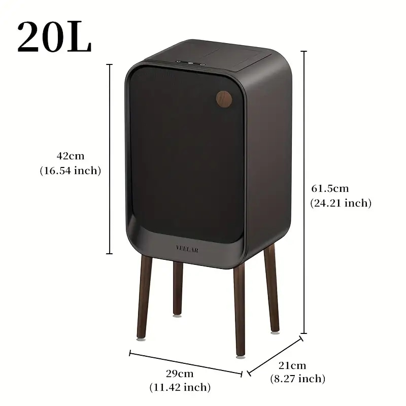 ノベルデザイン ワンピースセンサー スマートゴミ箱 高級プレミアム 430ステンレススチール ゴミ箱 リビングルーム・ベッドルーム・キッチン用 高脚式 折りたたみなし