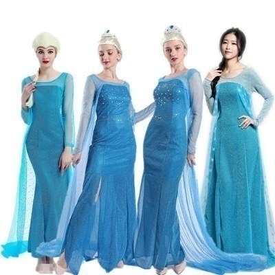 wusuobic[迅速な出荷]コスチューム 大人 エルサ 衣装アナと雪の女王風 コスプレ ドレス 女性用コスチューム ハロウィン