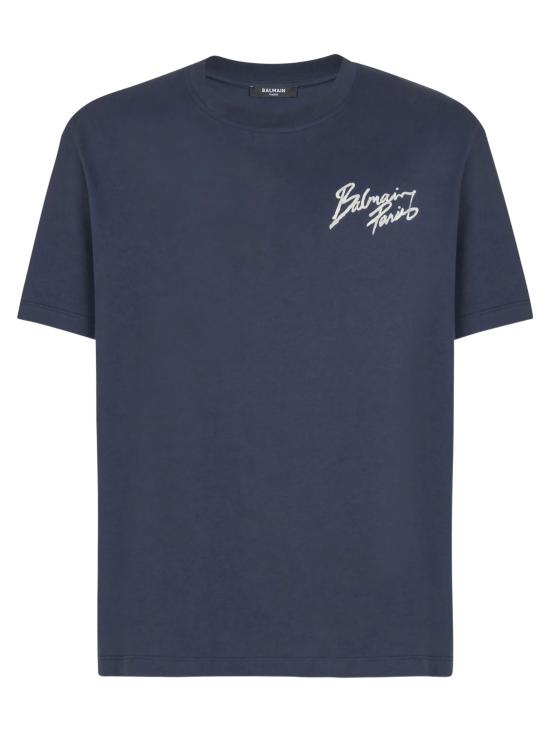 BALMAIN Men T-Shirts GH1EG000BD40 SIV Blue