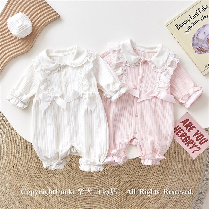 【新品プロモ-ション】出産祝い ギフト ベビー用 長袖 ロンパース 女子 かわいい おしゃれ ベビー服 人気 お出かけ 赤ちゃん 新生児~12ヶ月 子供服 セレモニー 前開き 子ども 赤ちゃん 女子用