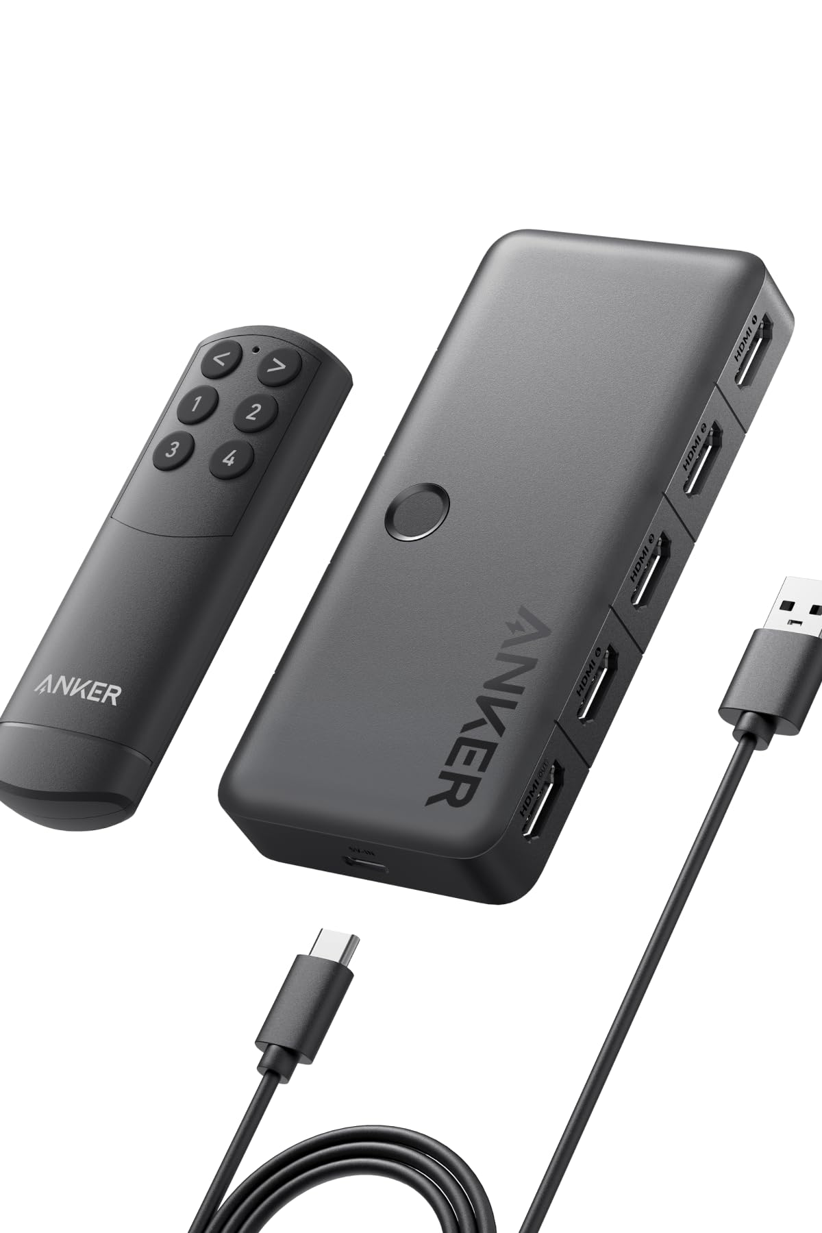 Anker HDMI Switch (4-in-1 Out, 4K HDMI) セレクター リモコン付き 4K HDR 3Dコンテンツ対応 切替器 MacBook Pro/Air Switch Xbo