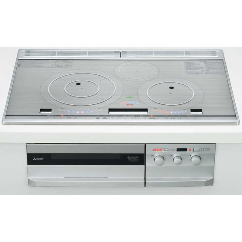 三菱　MITSUBISHI　ビルトインIHクッキングヒーター びっくリングIH [75cm幅/IH3口/単相200V] PT316Hシリーズ　CS-PT316HNWSR ロイヤルシルバー