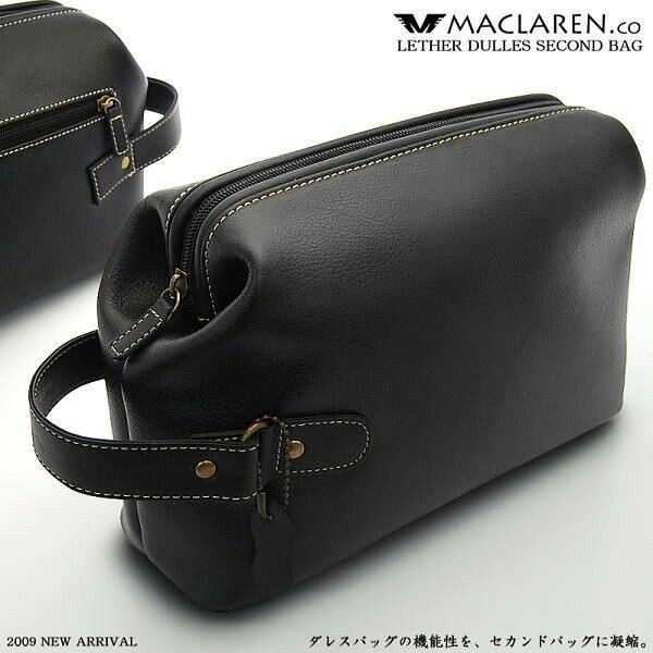 【MACLAREN.co】エンボス加工牛革ダレスセカンドバッグ　AN-1002　軽量ソフトレザーポーチ