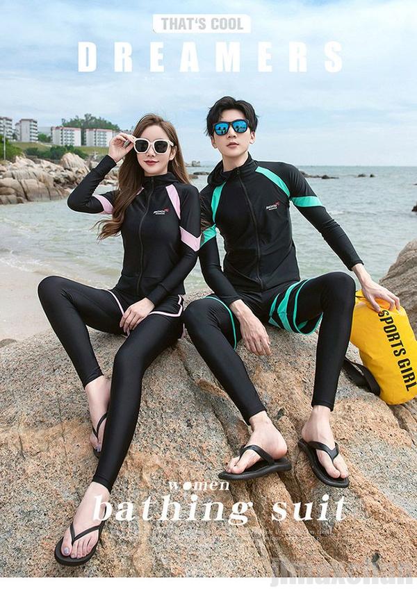 限定SALE!レディース メンズ 水着 ペア水着 5点上下セット レギンス 長袖ラッシュガード スポーツブラ ショーツ ショートパンツ サーフパンツ UVカット フィットネス水着 セパレー