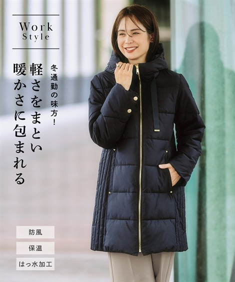 ダウンジャケット・コート サイド切替ファイバーダウンコート 防風・保温性・はっ水 9,067円