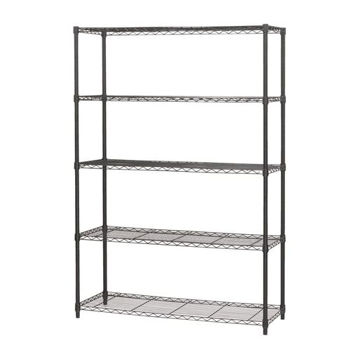 ネーロ スチールラック キャスター付 5段 幅120CM ブラック NERO-1218 BK