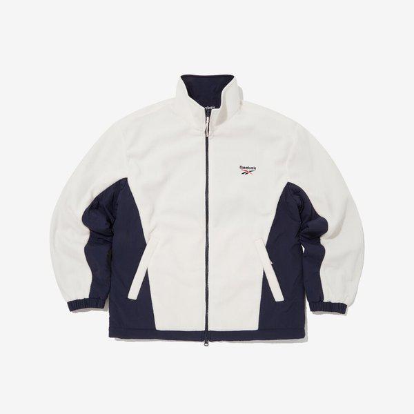 AK水原店 フリースリバーシブルジャケット - クリーム：ネイビーREJU5FZ40I1