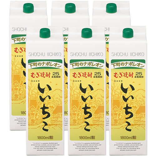 パック本格むぎ焼酎 いいちこ 25度麦焼酎 1.8L 大分県 三和酒類【6本販売】 RSL