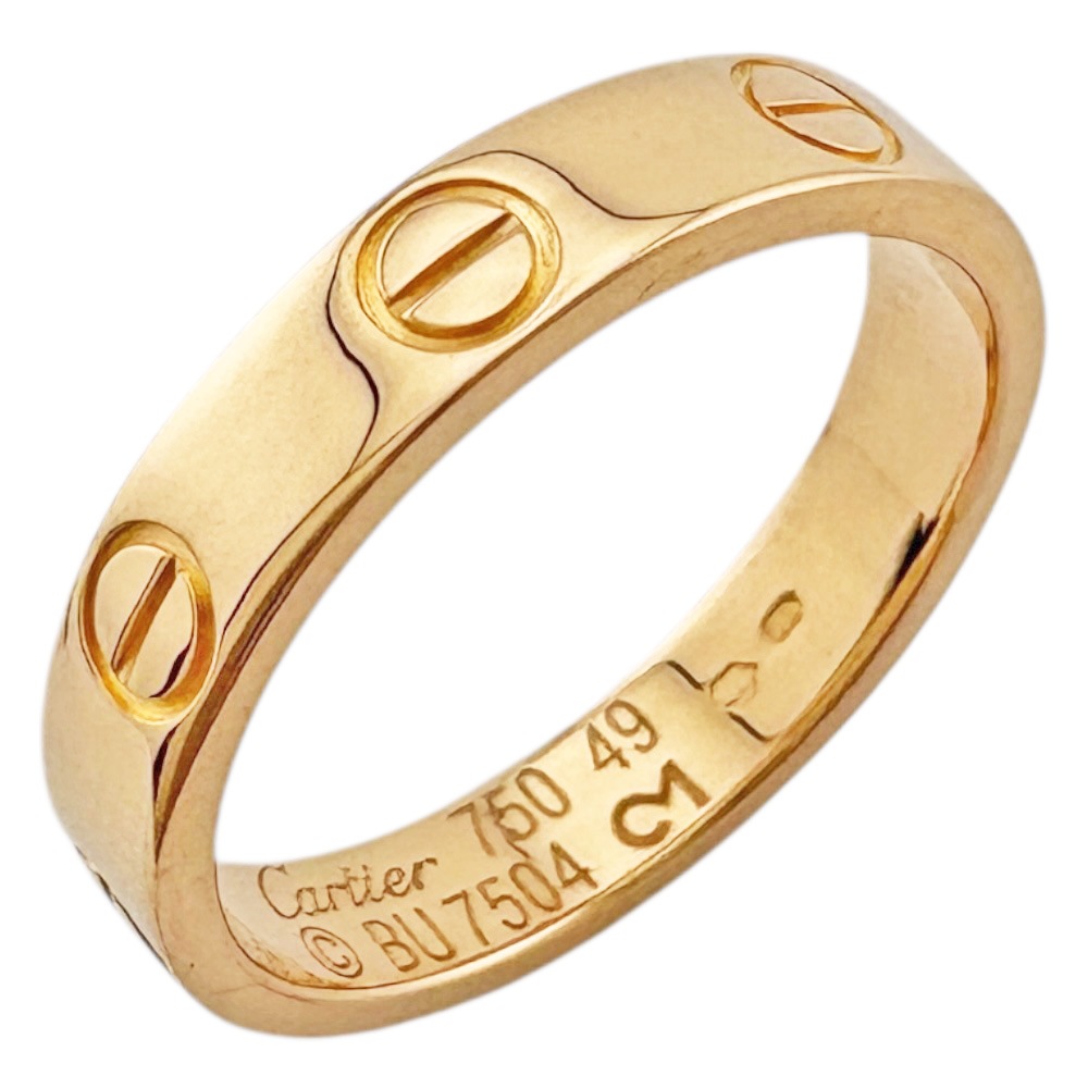 カルティエ ミニラブ リング 指輪 9号 18金 K18ピンクゴールド CARTIER 中古 美品