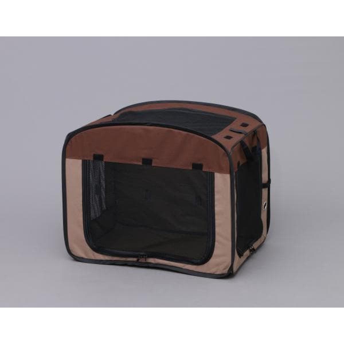折りたたみ ソフトケージ ブラウン Mサイズ POSC-650A ペットキャリー ポータブルケージ 犬 猫