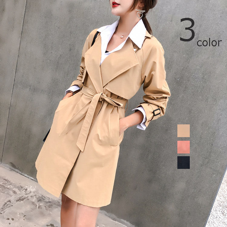 コート レデイース トップス おしゃれ カジュアル お出かけ 春秋 長袖 ミディアム丈 体型カバー 同窓会 普段着 着やせ ベージュ ダスターコート 可愛い 膝上 ブラック オレンジ ファッション 韓