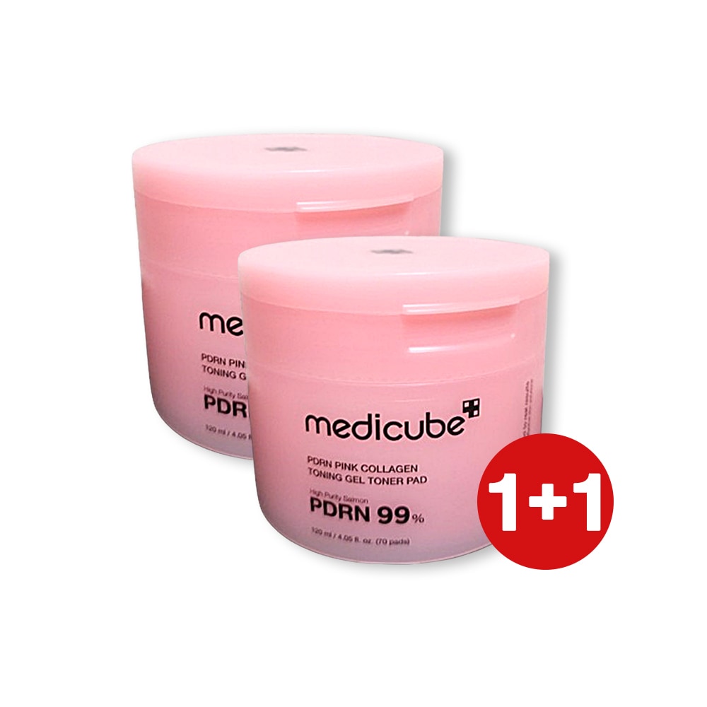 [1+1]メディキューブサーモンPDRNピンクコラーゲンゲルトナーパッド70枚