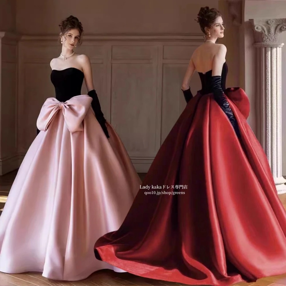 ウェディングドレス パーティードレス 森系 シンプル 二次会 フォマールドレス 写真撮影プリンセス演奏会 結婚式 披露宴 成人式 忘年会 露背 リボン結び 大きいサイズ 10,079円