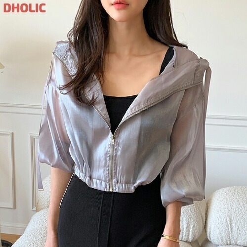 [メガ割りSALE]グロッシーフードショートジャンパー