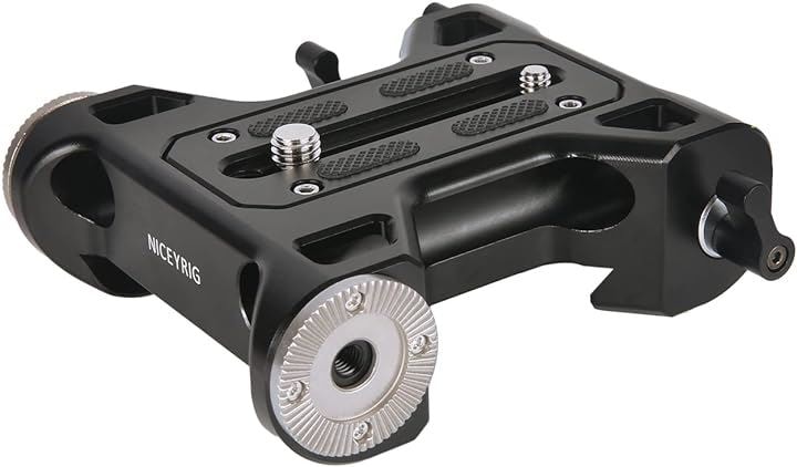 ベースプレート ユニバーサル軽量ベース プレートライザーシステム ARRI標準ダブテール デュアル15mmロッドクランプ付き Arriロゼット付き-512