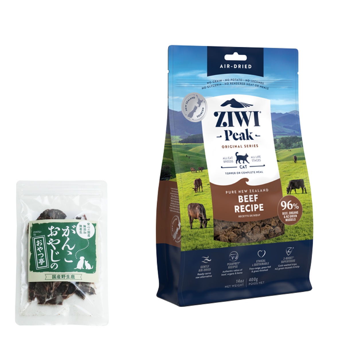 エアドライ キャットフード グラスフェッドビーフ 400g 【国産鹿肉ジャーキー(お試しサイズ)】