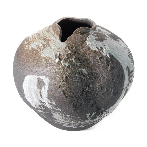 刷毛目丸花瓶 13号（信楽焼き・花瓶・花入れ・花器・壺・壷・一輪挿し・フラワーベース・B009-06)