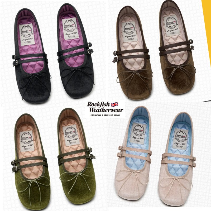 SQUARE TOE TWO STRAP MARYJANES(VELVET) フラットメリージェーン 4 色