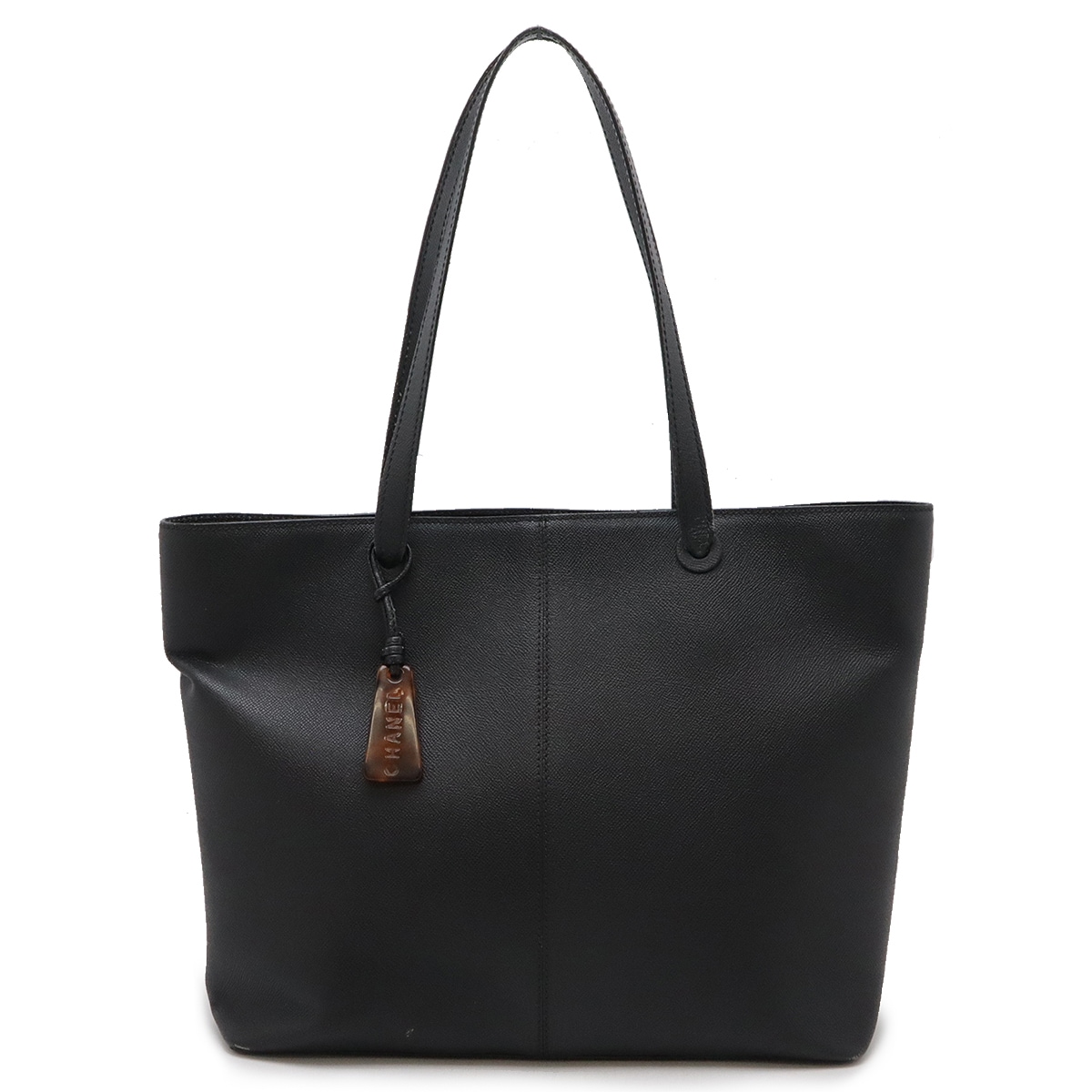 トートバッグ ショルダーバッグ ショルダートート レザー ブラック 黒 チャーム付き A1247