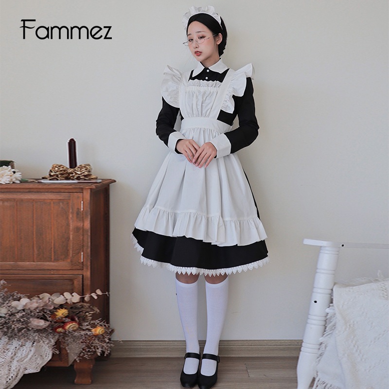 2025新入荷！【早割り】韓国長袖コスプレ服可愛いlolita変装日常ワンピース伝統メイドメイド服