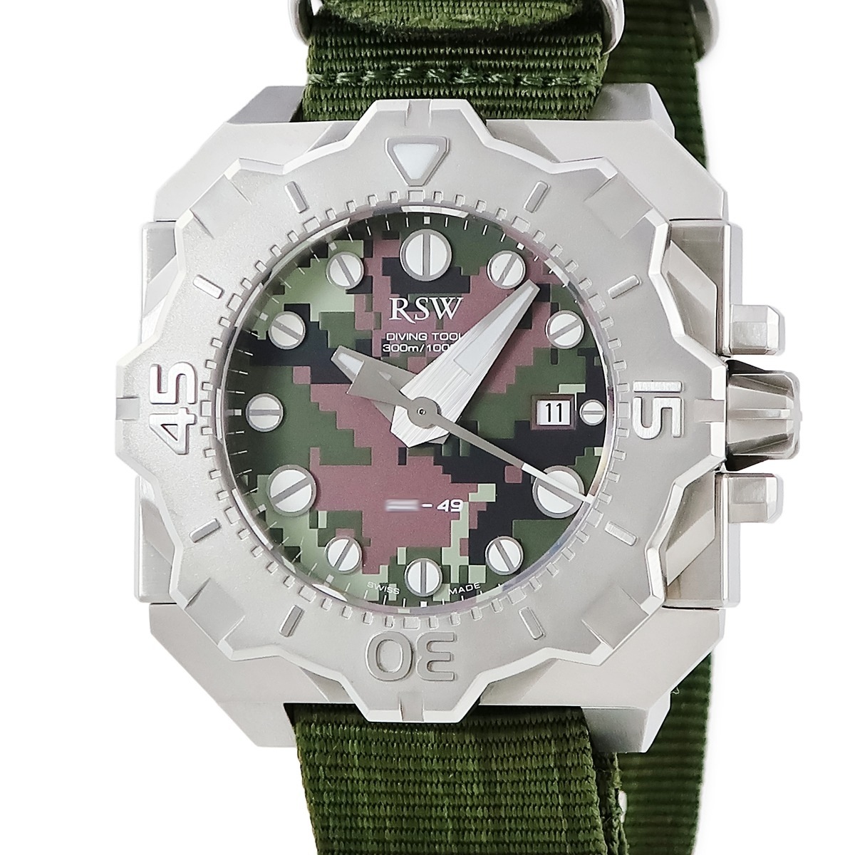 ダイビングツール カモ 7050.MS.R1.95.00 自動巻き メンズ 未使用 迷彩 デジカモ グリーン 限定 3年保証 105,369円