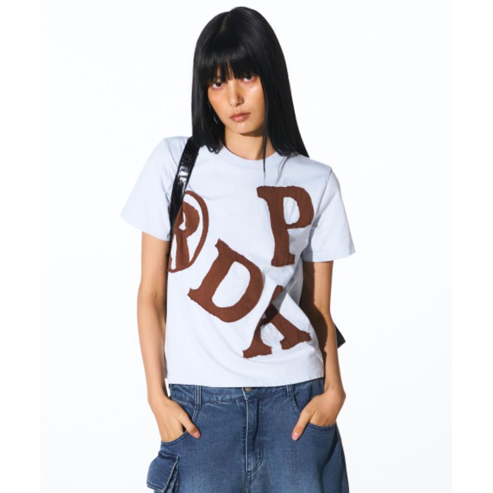 PRENDA PRDA BIG PATCH CREWNECK TEE SKY BLUE PRTFSURS07WB