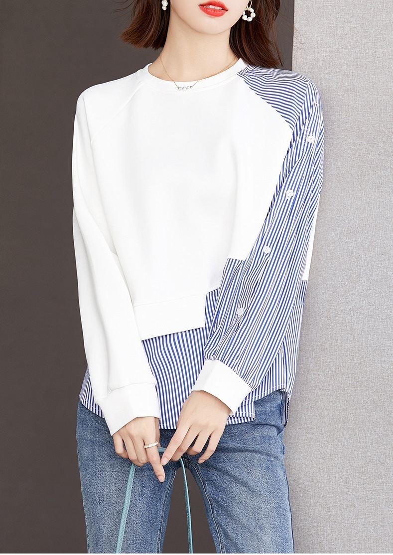 春 レディース カジュアル 上品シフォン セーター デザインセンス ルーズ ステッチ トップ 女性 M L XL XXL トップス 袖あり かわいい 大人可愛い きれいめ シンプル カジュアル 大人