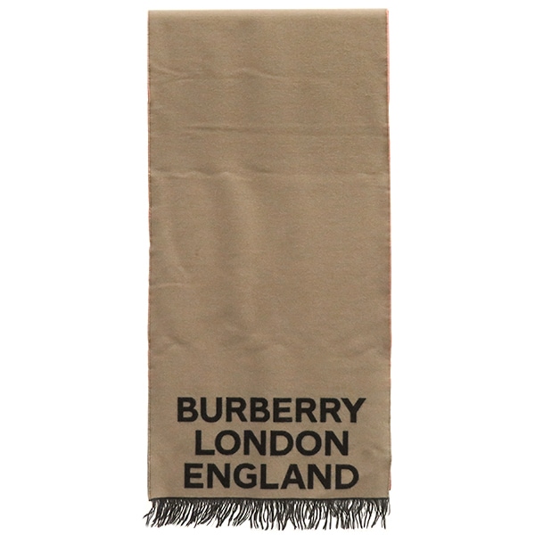 バーバリー BURBERRY マフラー LOVE ジャカードスカーフ ウール シルク ベージュ×レッド×ブラック ベージュ 赤 黒 8037534 【箱】【中古】