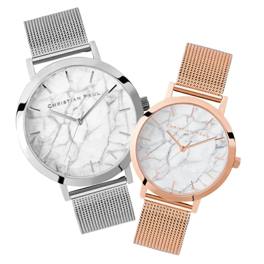 日本正規品 クリスチャンポール ペアウォッチ ペア 腕時計 手表 シルバー ピンクゴールド メッシュベルト カップル お揃い プレゼント ペア腕時計 大人 両親 夫婦 誕生日 結婚式 結婚記念日 プレ