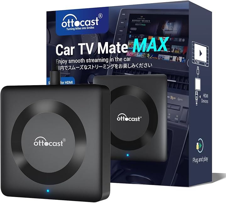 オットキャスト 新型 Car TV Mate Max カーテレビメイトマックス HDMI出力 stick スクリーンキャスター DVD接続可能 ワイヤレス CarPlay