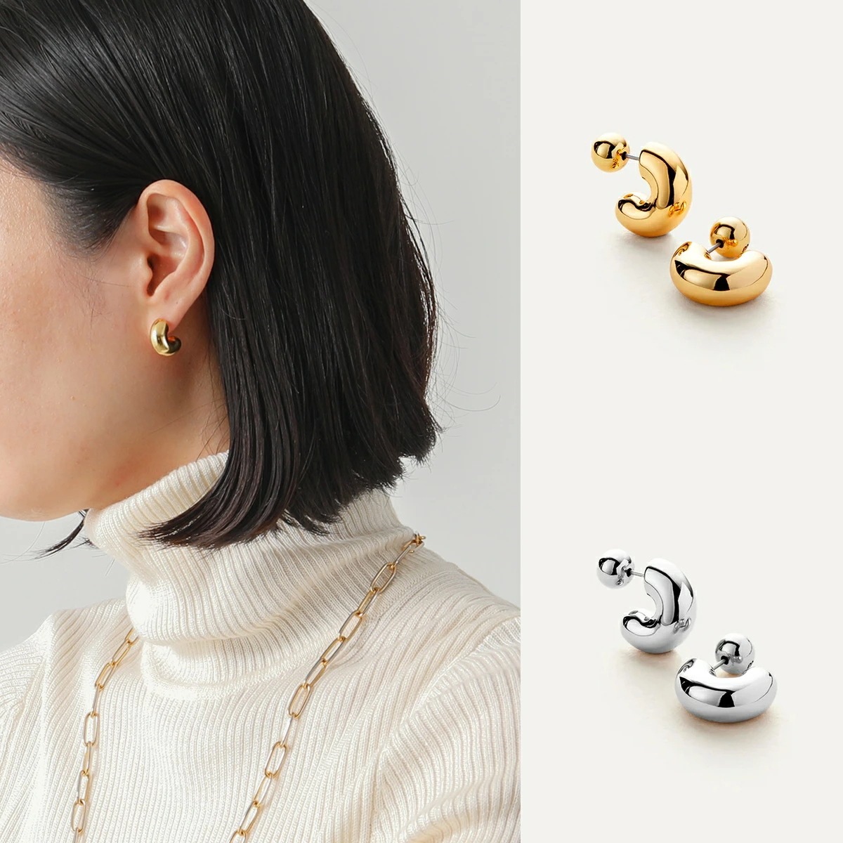 JENNY BIRD ジェニーバード ピアス Tome Hoops Small JB3291-HPG JB3291-HPS レディース フープ ロゴ 刻印 アクセサリー カラー2色