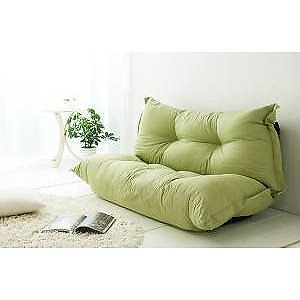 (日本製) カウチソファ 綿100％のオックス素材タイプ　5段階リクライニング座面厚さ26cm