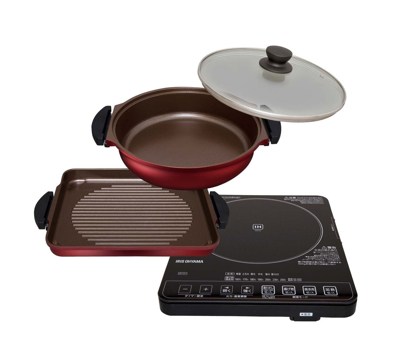 IHクッキングヒーター IHコンロ 焼肉プレート &amp 鍋 ブラック IHC-T51S-B