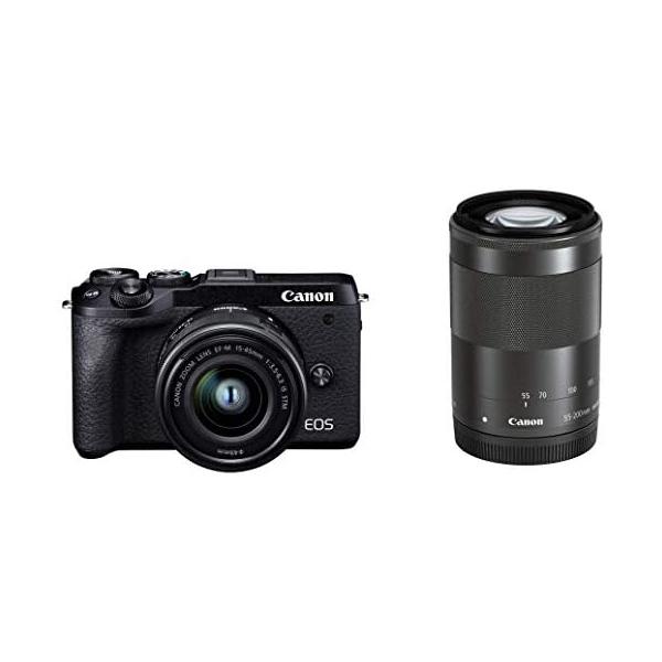 【中古】Canon ミラーレス一眼カメラ EOS M6 Mark II ダブルズームキット ブラック EOSM6MK2BK-WZK