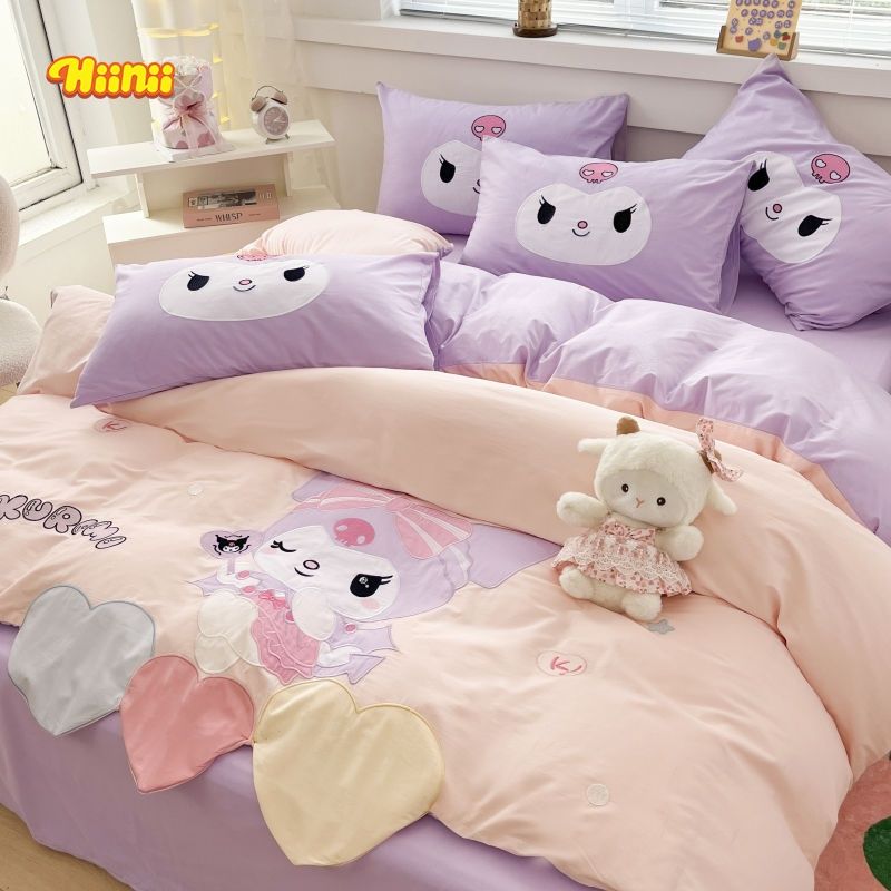 かわいいクロミアニメ綿4点セットの純綿布団カバー児童寮シーツ3点セットのベッド用品