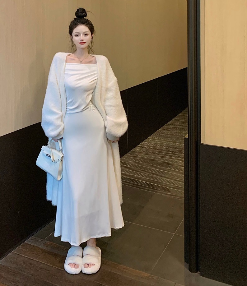 ルーズ ゆる カーディガン トップス 長袖 ボリューム袖 襟なし ふわふわ 前開き かわいい 大人可愛い おしゃれ ラフ ラブリー キュート 無地 春 秋 冬 レディース 女性用 デート お出かけ