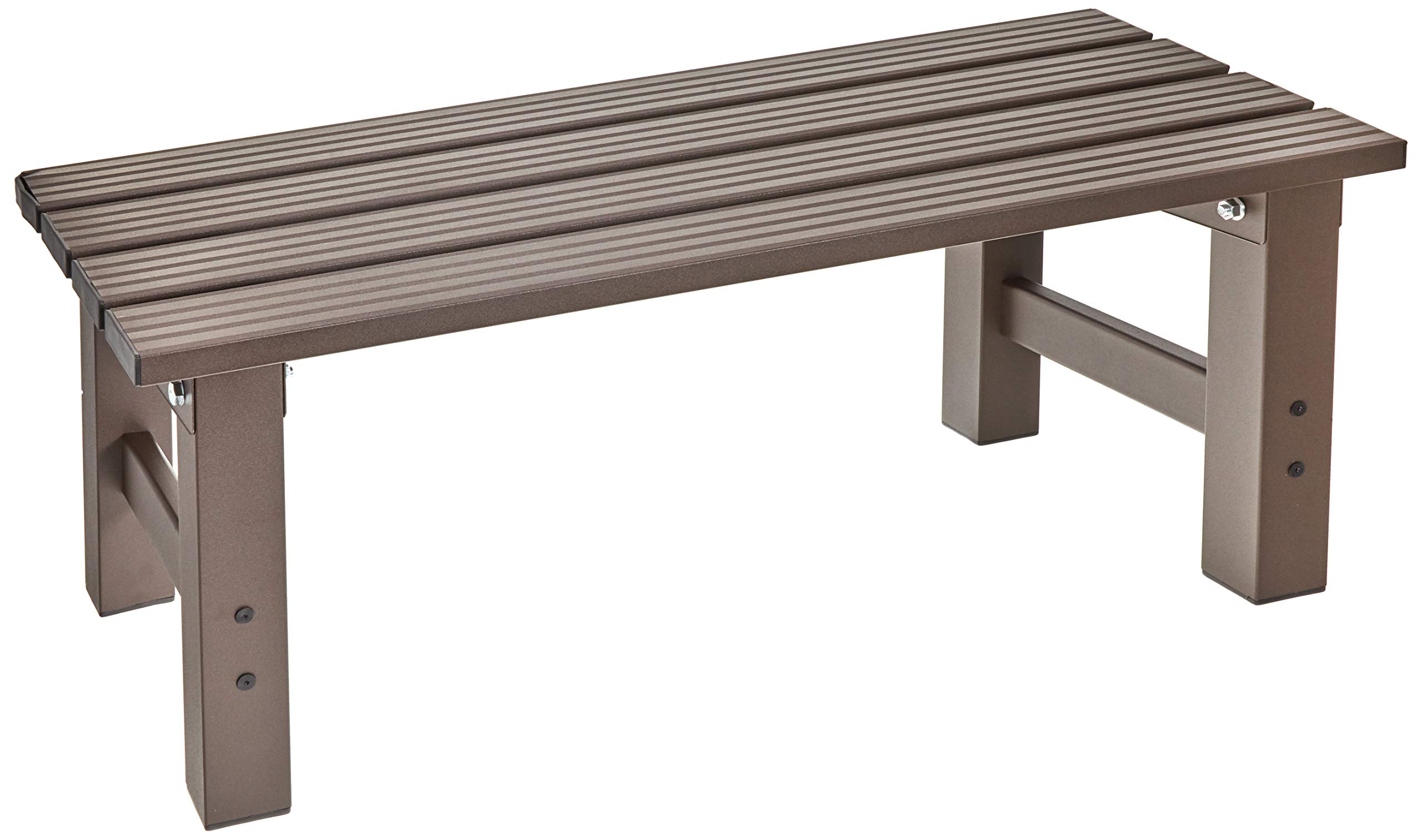 リビングアウト(Living Out) 頑丈アルミ縁台 幅78×奥行36×高さ32cm ブラック アルミPVC 玄関 軒先 ベランダ 上り下り楽 丈夫 軽量 幅広ステップ26.5cm アジャスター調整