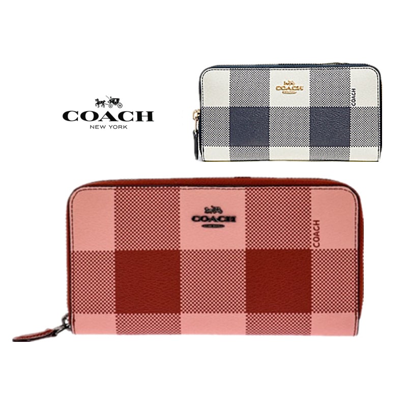 【20%再値下げショップクーポン発行中!】 即納 財布 長財布 F25966 アウトレット バフ プレイド チェック パターン ジップ ウォレット QBBUL IMF23 6,653円