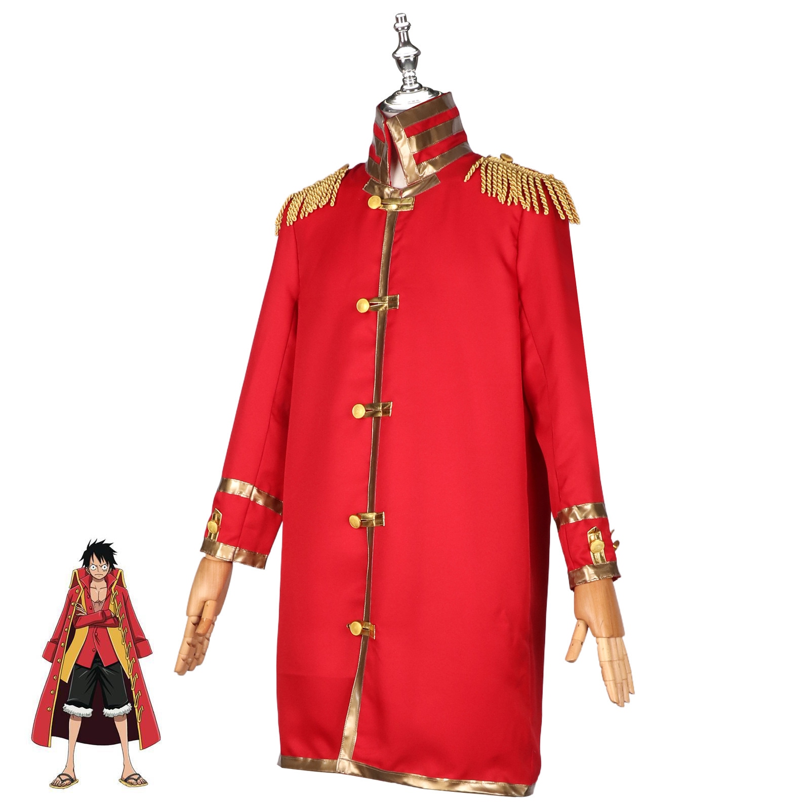 実写版ワンピースコスプレ衣装ルフィレッドのマントコスプレ衣装舞台コスプレアニメ服男スーツ