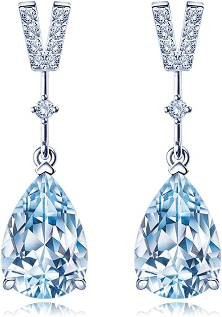 誕生石レディース ピアス 金属アレルギー対応 シルバー925(3月 誕生石 合成アクアマリン)