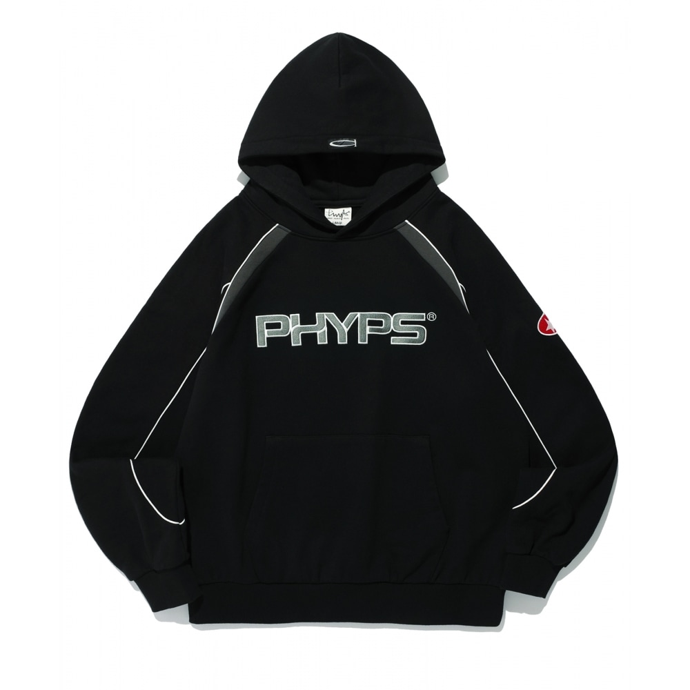 体育科 PHYPS パイピング モーターサイクル パーカー ブラック