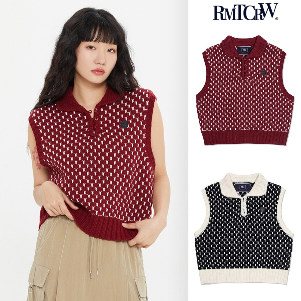 【ROMANTIC CROWN】 TWO TONE PATTERN VEST