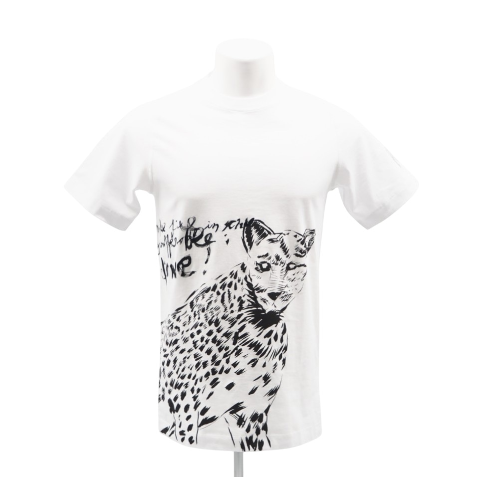 3日以内返品可 極美品 半袖シャツ コットン ペティボン プリントTシャツ XS XS 943J662A0533 ホワイト ブラック コットン メンズ
