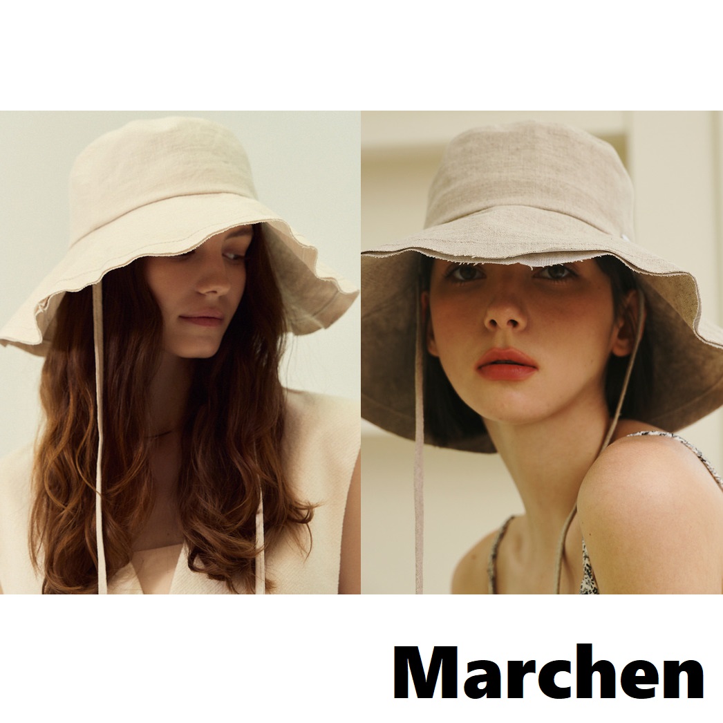 ★韓国大人気★【Marchen】Via strap bucket hat★追跡付★ Qoo10] MARCHEN 韓国人気カジュアルキャップLinen w : バッグ・雑貨