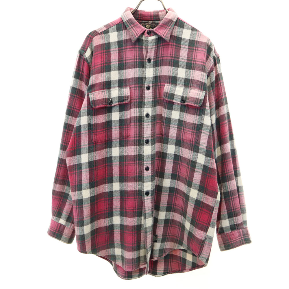 90s 赤3星 オールド 初期タグ チェック 長袖 シャツ M ピンク系 RALPH LAUREN メンズ