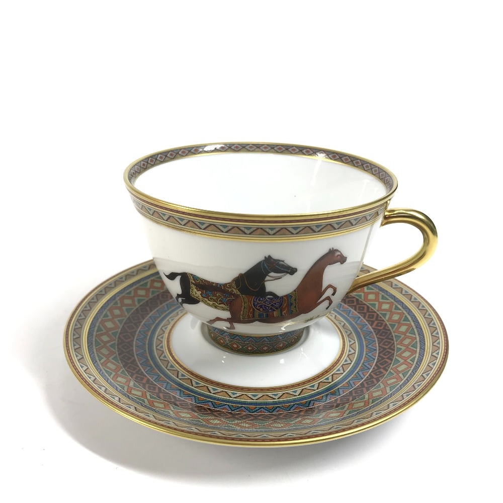 ティーカップ ティーカップ＆ソーサー シュヴァルドリアン No1 馬 セット 皿 コップ 食器 インテリア コーヒーカップ 陶器 ブラウン