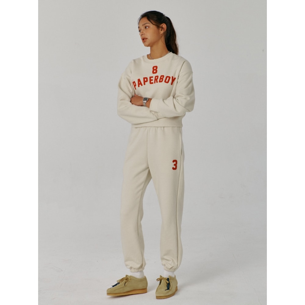 PAPERBOYアップリケ83スウェットセットアップ