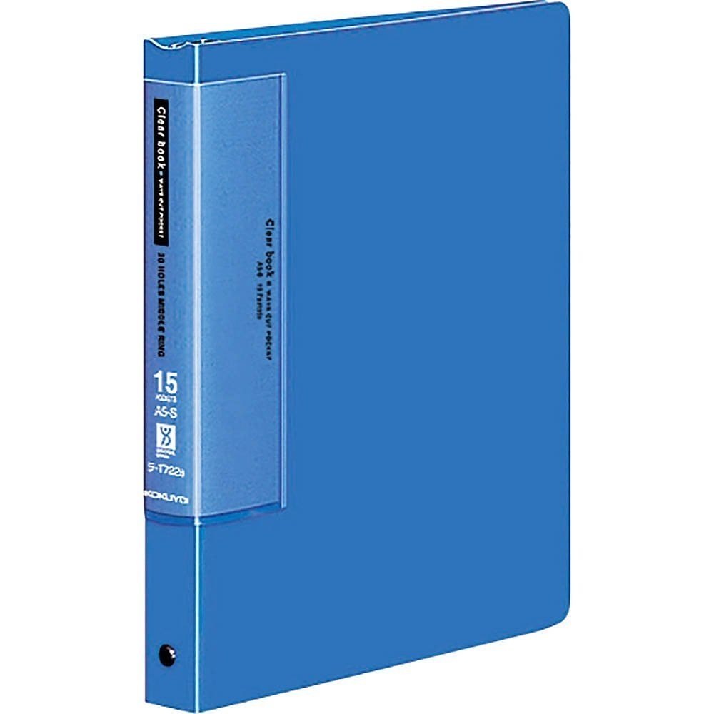（まとめ買い）クリヤーブック ウェーブカット 替紙式 A5縦 15ポケット 青 ラ-T722B [x3] 5,087円