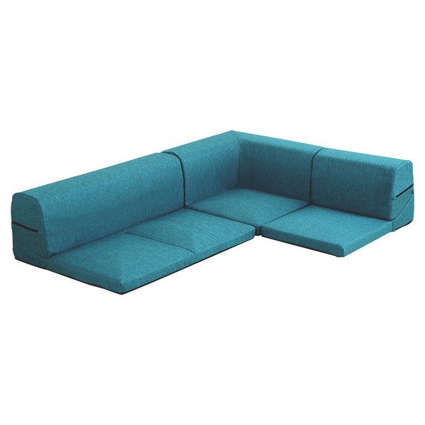 ホームテイスト SH-07-LTN カバーリングコーナーローソファ Lantana-ランタナ- (カバーリング コーナー ロー 単品) ターコイズブルー メーカー直送